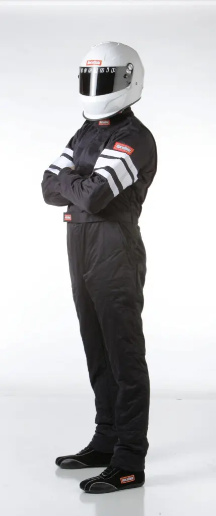 RaceQuip Black SFI-5 Suit Large - Professional Flame Resistant Racing Suit