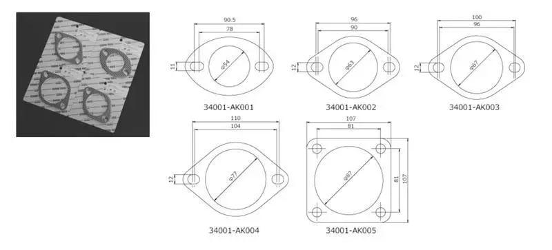 HKS 50mm Universal Exhaust Gasket Set Includes 2 Pieces Performance Applications