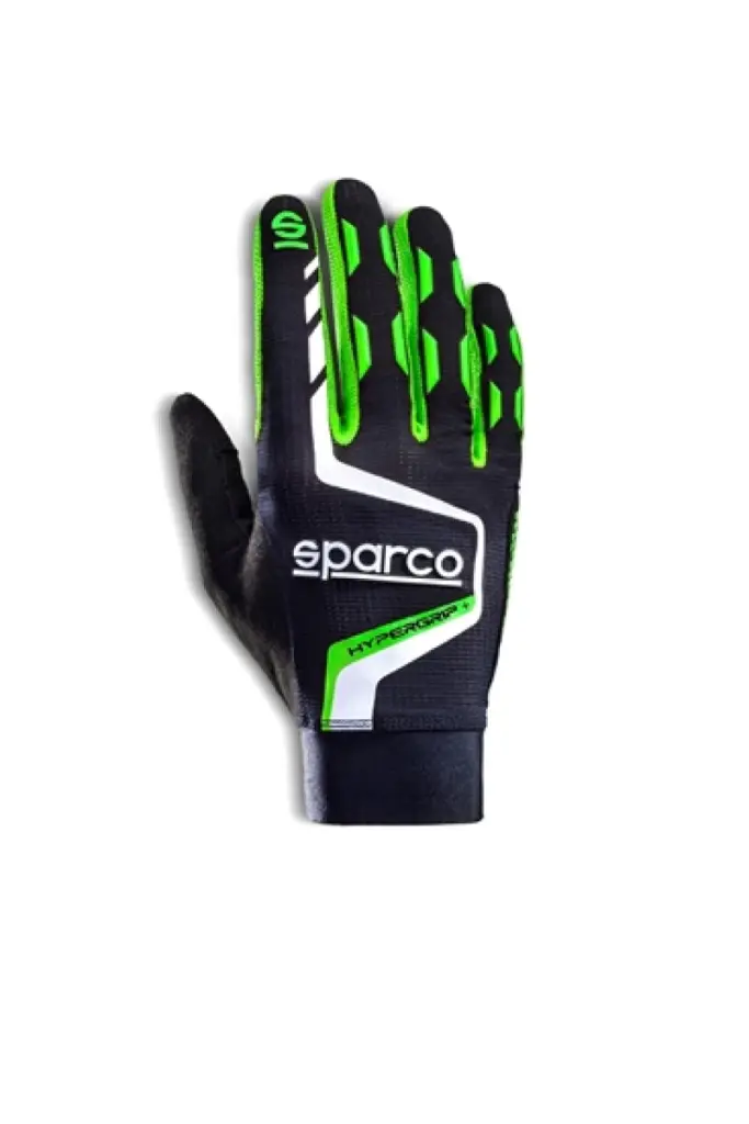Sparco Gloves Hypergrip+ 09 Black Green Driving Gloves