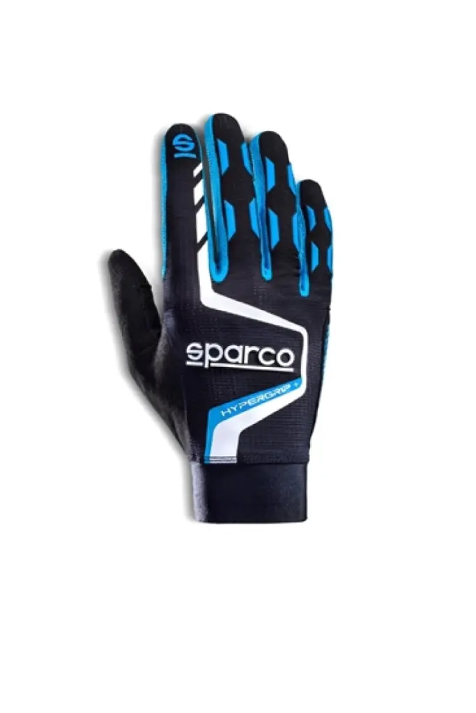 Sparco Hypergrip+ Gloves Size 10 Black/Blue Racing Gloves