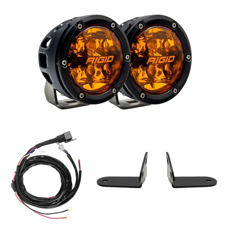 Rigid Industries 2017+ Polaris Pro R Turbo R Revolve Amber PRO Grille Light Kit