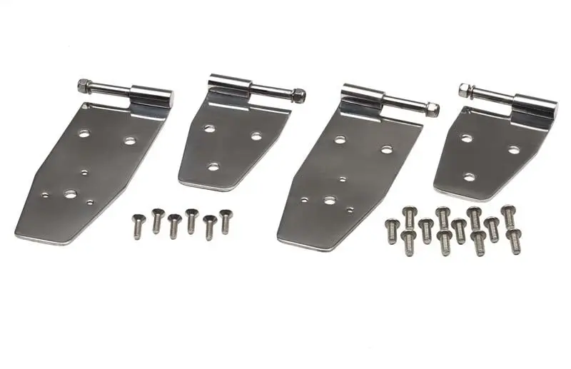 Kentrol 94-95 Jeep Wrangler YJ Hardtop Door Hinge Set 4 Pieces Polished Silver