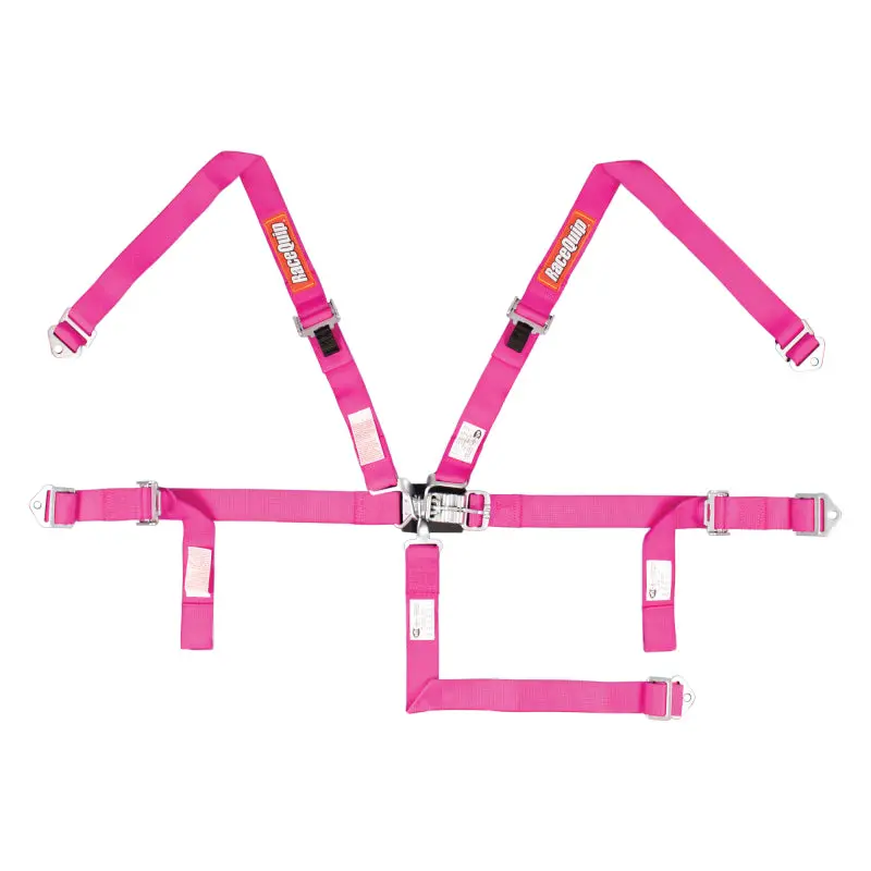 RaceQuip Pink JR L & L 5 Point Harness Junior Racing Safety