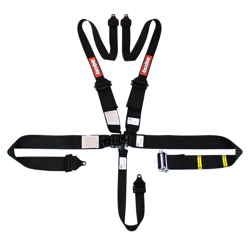 RaceQuip 5 Point Ratchet HNR Harness Black