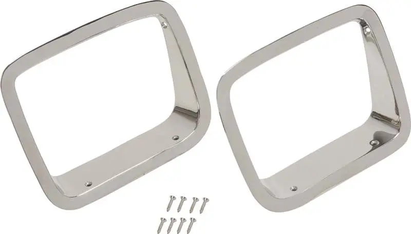 Kentrol 87-95 Jeep Wrangler YJ Headlight Bezels Pair Polished Silver