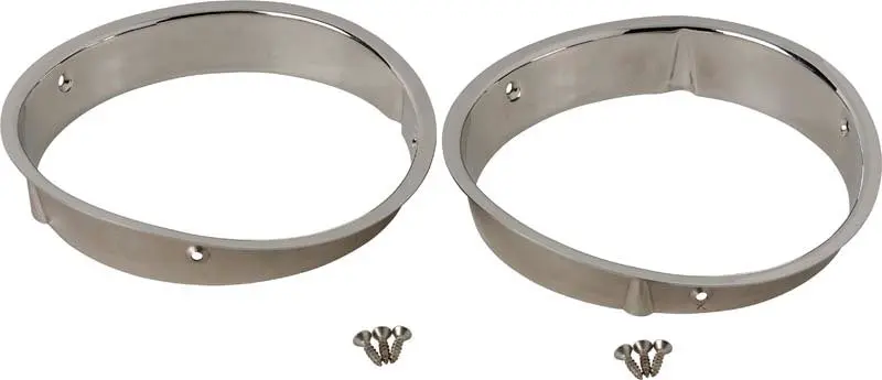 Kentrol 97-06 Jeep Wrangler TJ Headlight Bezels Pair Polished Silver