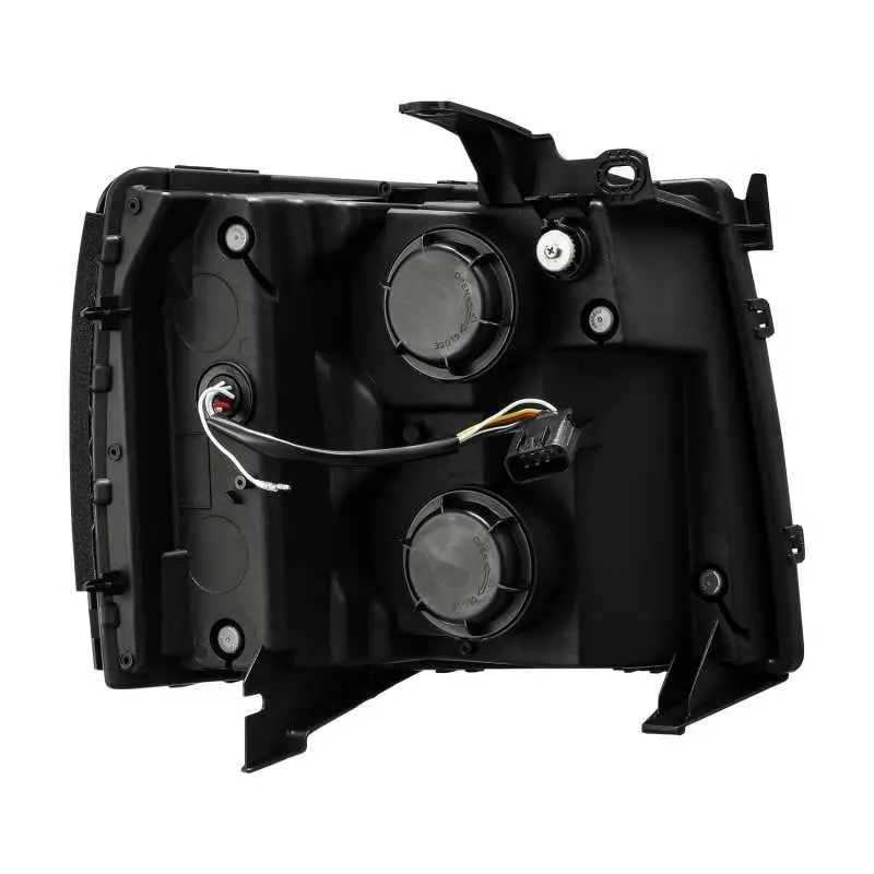 AlphaRex PRO-Series Projector Headlights 07-13 Chevy 1500HD Matte Black Plank Style Active Light Sequential Signal