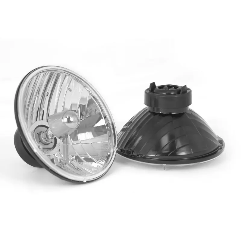 Rugged Ridge Round Crystal H2 Headlights 65-06 Jeep CJ and Wrangler - High-Performance Lighting Upgrade