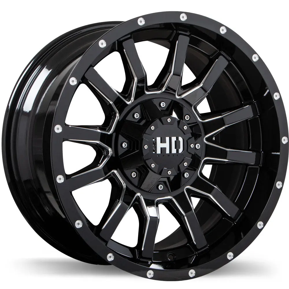 TRAXX 22x12.0 Black Military Wheel 8x170mm -44 Offset 125.0mm Hub Fast HD