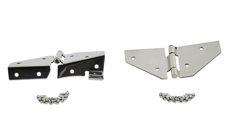 Kentrol 76-95 Jeep CJ Wrangler YJ Windshield Hinge No Mirror Holes Pair Polished Silver