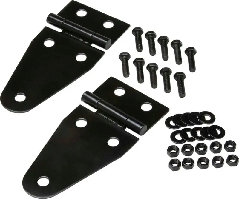 Kentrol 55-95 Jeep CJ Wrangler YJ Hood Hinge Pair Powdercoat Black Replacement Parts