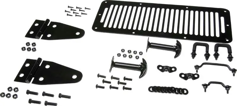 Kentrol 78-95 Jeep CJ Wrangler YJ Powdercoat Black Hood Kit