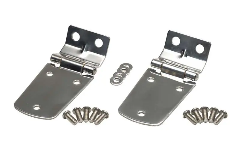 Kentrol 97-06 Jeep Wrangler TJ Hood Hinge Pair Polished Silver