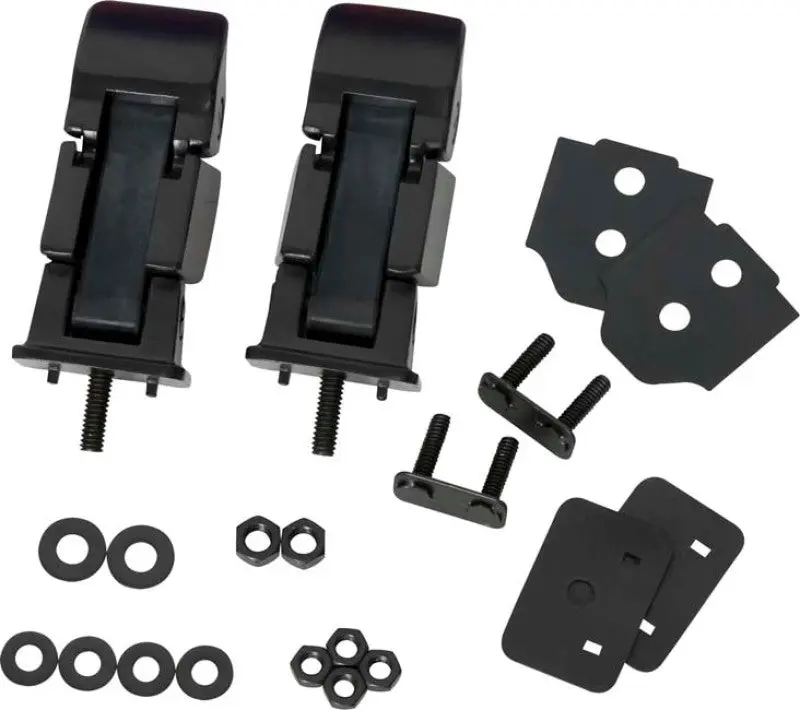 Kentrol 97-06 Jeep Wrangler TJ Powdercoat Black Hood Catch Pair