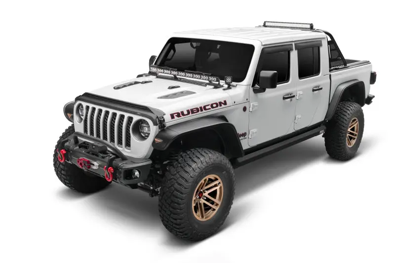 AVS 2018-2019 Jeep Wrangler JL Black Aeroskin Low Profile Hood Shield Lights