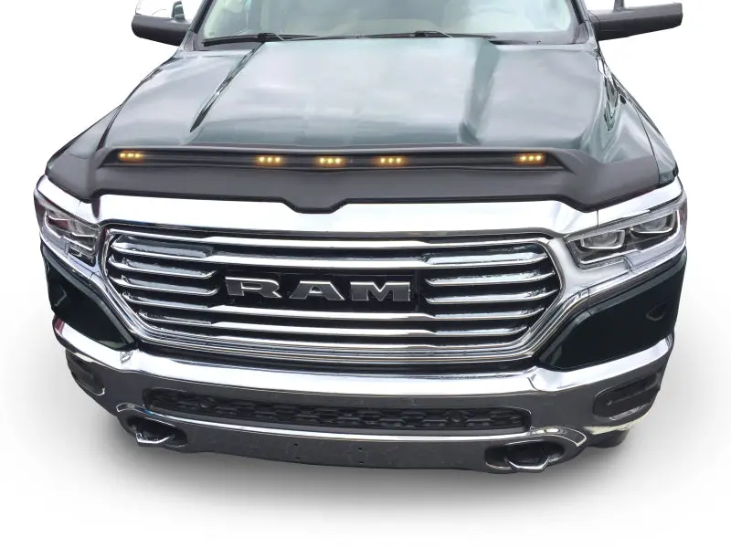 AVS 2019 Dodge Ram 1500 Aeroskin Low Profile Hood Shield Lights Black