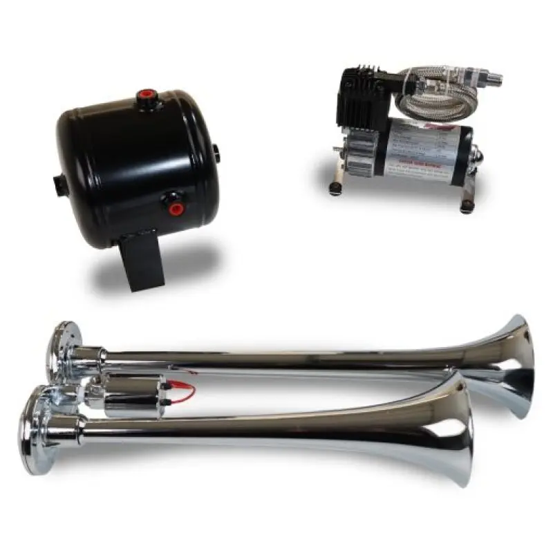 Kleinn Dual Chrome Horn Kit 120 PSI Air Compressor and 0.5 Gallon Air Tank Kleinn Air Horns