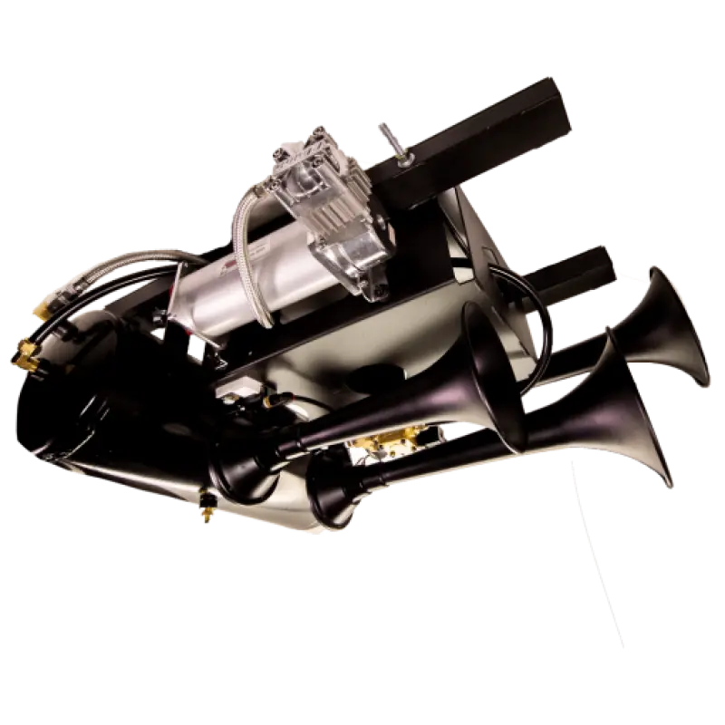 Kleinn Spare Tire Kit Black Triple Horns 150 PSI Waterproof Air Compressor and 3.0 Gallon Air Tank Kleinn Air Horns