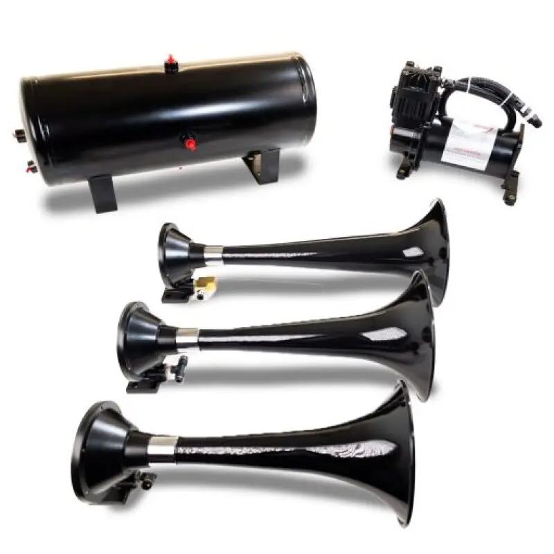 Kleinn Triple Black Horn Kit 150 PSI Waterproof Air Compressor and 3.0 Gallon Air Tank Kleinn Air Horns