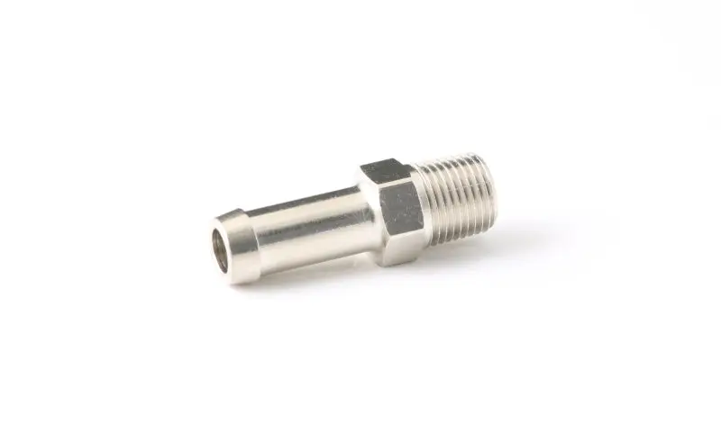 GFB 5/16in Hose Barb to 1/8in NPT Male Adapter FXS 8050 - Fuel Line Connector Go Fast Bits