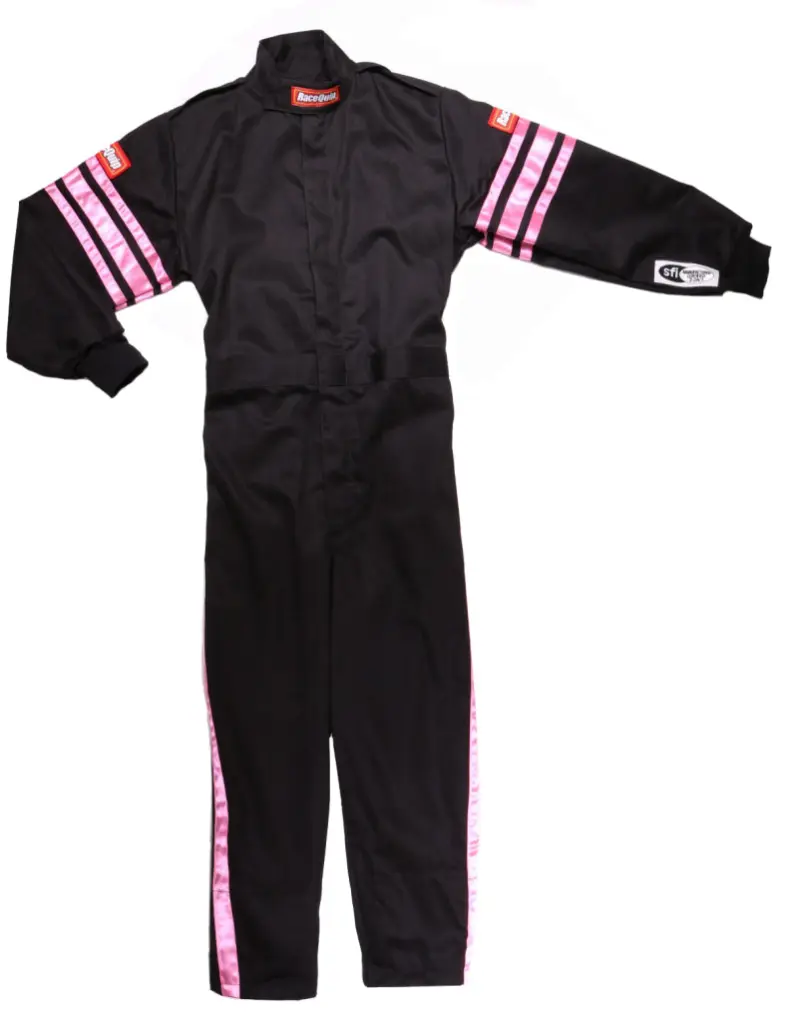 RaceQuip Pink Trim SFI-1 JR Suit KLarge Junior Racing Suit