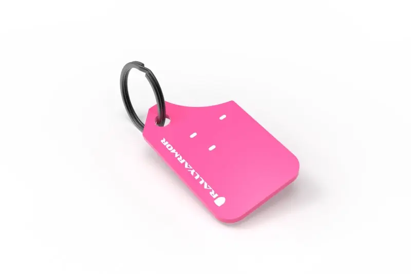 Rally Armor Pink Key Chain White Logo Car Keys