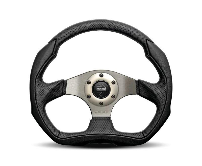 Momo Eagle 350mm Steering Wheel Black Leather Anthracite Spokes Premium Look