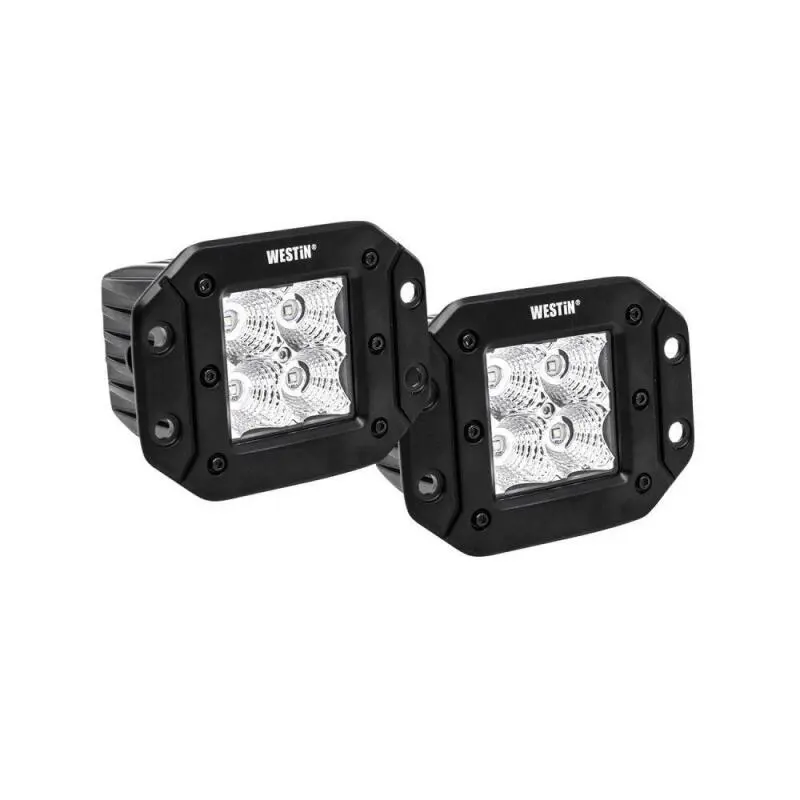 Westin FM4Q 3W Osram LED Lights Mounting Hardware and Pigtail Connectors Set 2 Black