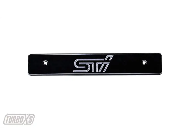 Turbo XS 08-14 Subaru WRX/STi Billet Aluminum License Plate Delete Black STi Logo