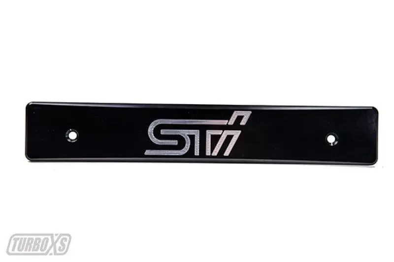 Turbo XS 15-17 Subaru WRX/STi Billet Aluminum License Plate Delete Black STi Logo