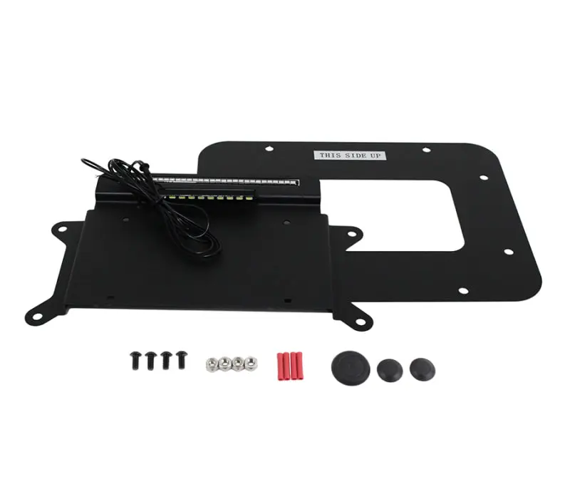 Kentrol 07-18 Jeep Wrangler JK BackSide License Plate Mount LEDs Textured Black