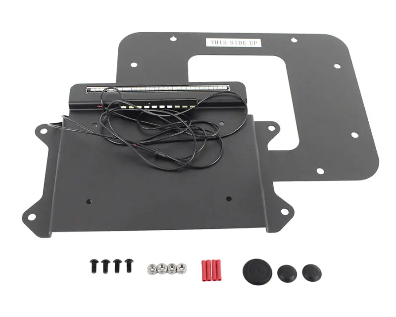 Kentrol 07-09 Jeep Wrangler JK BackSide License Plate Mount LEDs Textured Black