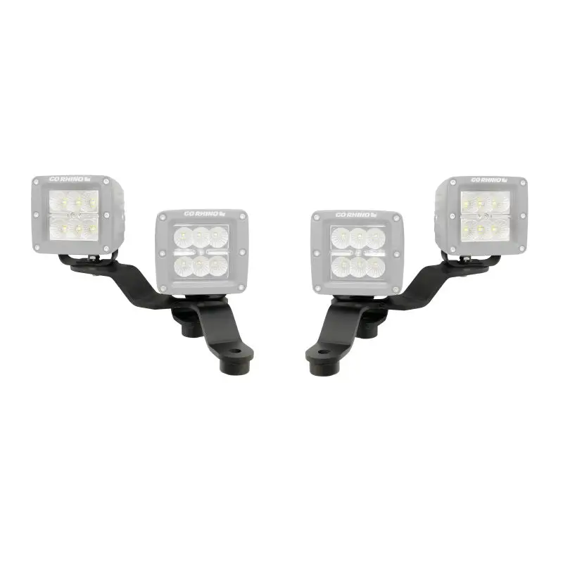 Go Rhino Light Mount 18-20 Jeep Wrangler JL JLU Gladiator JT Two 3in Cubes