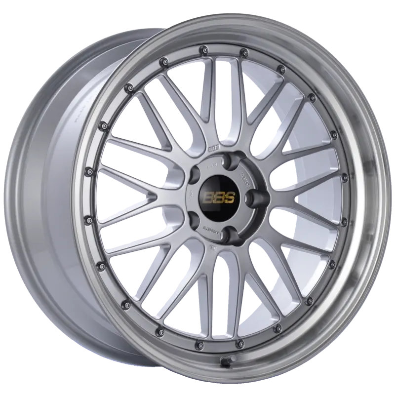 BBS LM 20x8.5 5x120 ET32 Diamond Silver Diamond Cut Lip Wheel 82mm PFS Clip