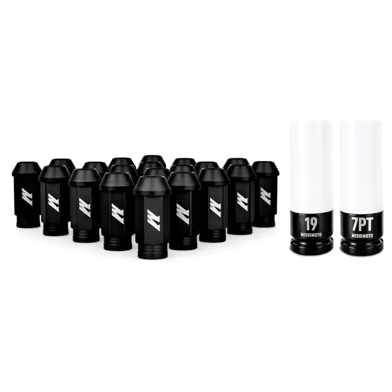 Mishimoto Aluminum Locking Lug Nuts M12x1.5 20pc Set Black - Premium Security Wheel Nuts