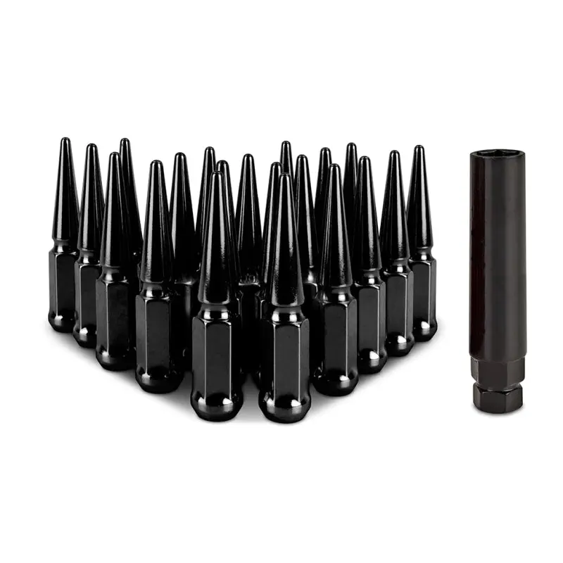 Mishimoto Steel Spiked Lug Nuts M12x1.5 20pc Set Black Custom Wheels