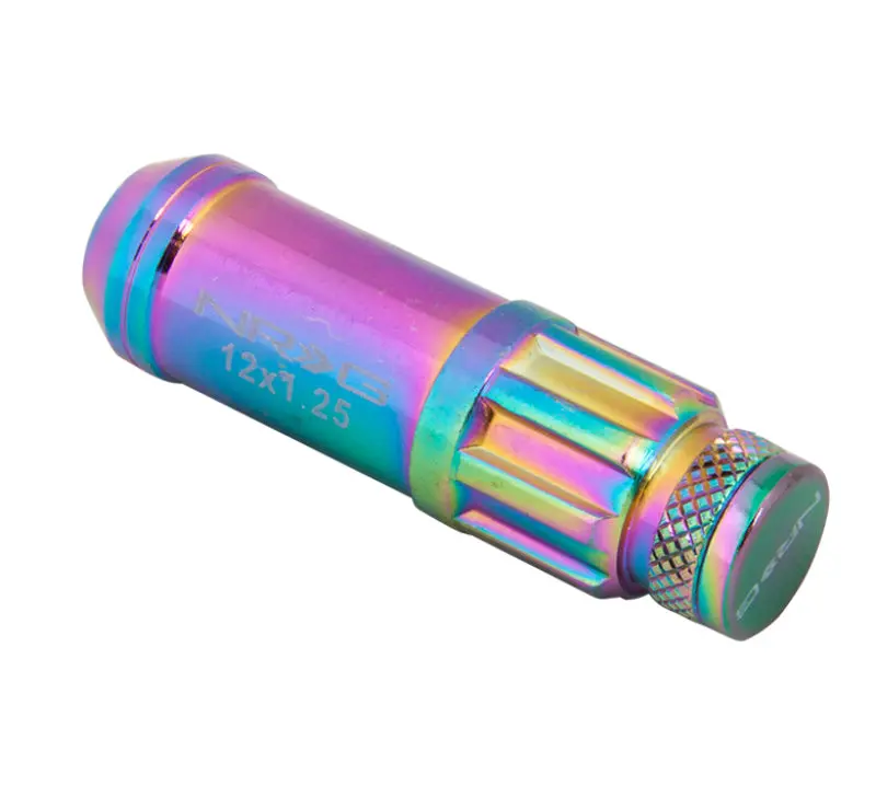 NRG 700 Series M12 X 1.25 Steel Lug Nut Dust Cap Cover Set 21 Piece Locks and Lock Socket Neochrome