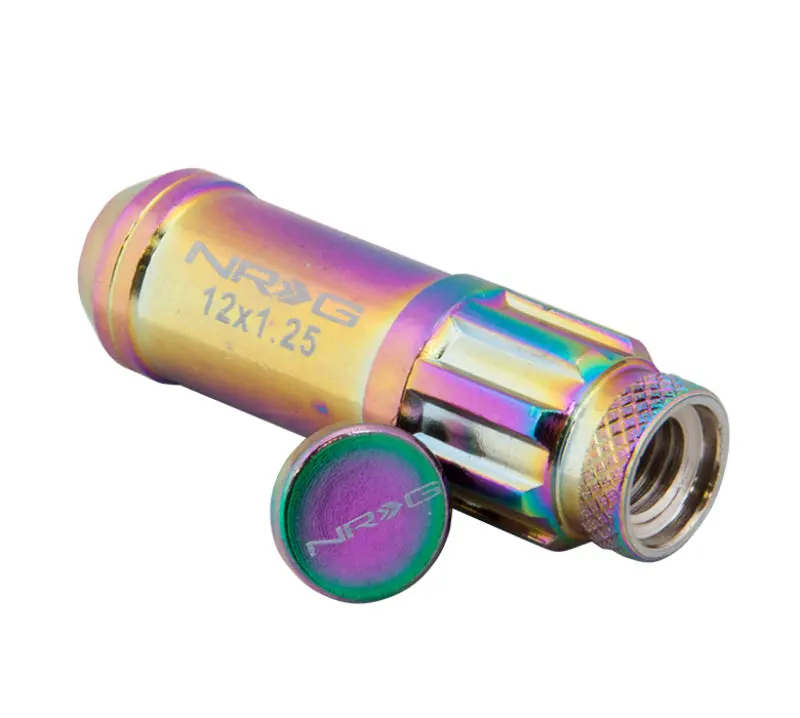 NRG 700 Series M12 X 1.5 Steel Lug Nut Dust Cap Cover Set 21 Piece Locks and Lock Socket Neochrome