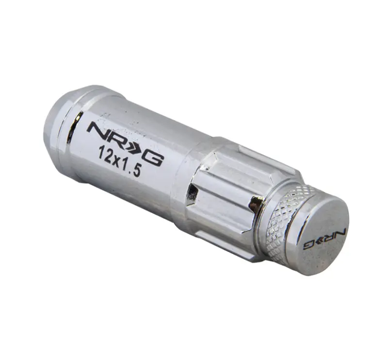 NRG 700 Series M12 X 1.5 Steel Lug Nut Set 21-Piece Dust Cap Cover Locks and Lock Socket Silver