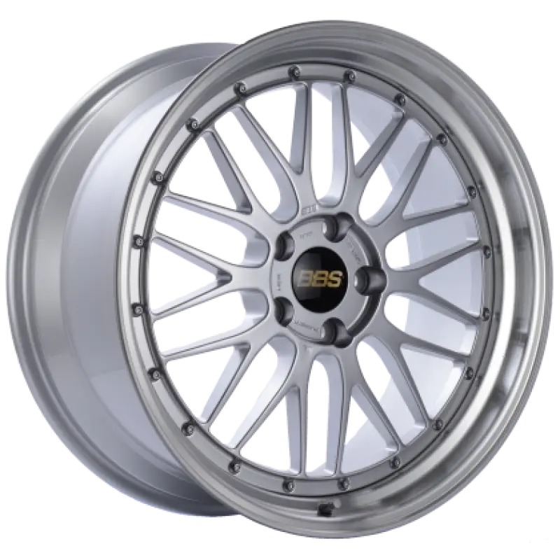 BBS LM 21x10 5x112 ET40 Diamond Silver Center Diamond Cut Lip Wheel 82mm PFS/Clip