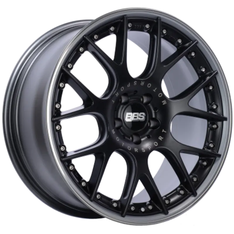 BBS CH-RII 22x10.5 5x112 ET20 Satin Black Wheel Platinum Lip