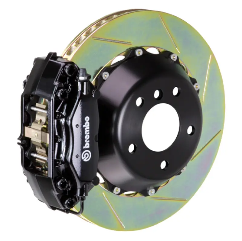 Brembo 08-13 BMW M3 E90 E92 E93 Rear GT BBK 4 Piston 345x28mm Slotted Rotors Black