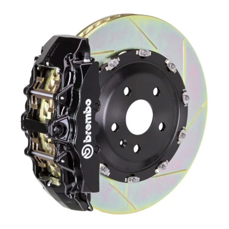 Brembo 08-13 BMW M3 Front GT BBK 6 Piston Cast 365x34mm Slotted Rotors Type1 Black