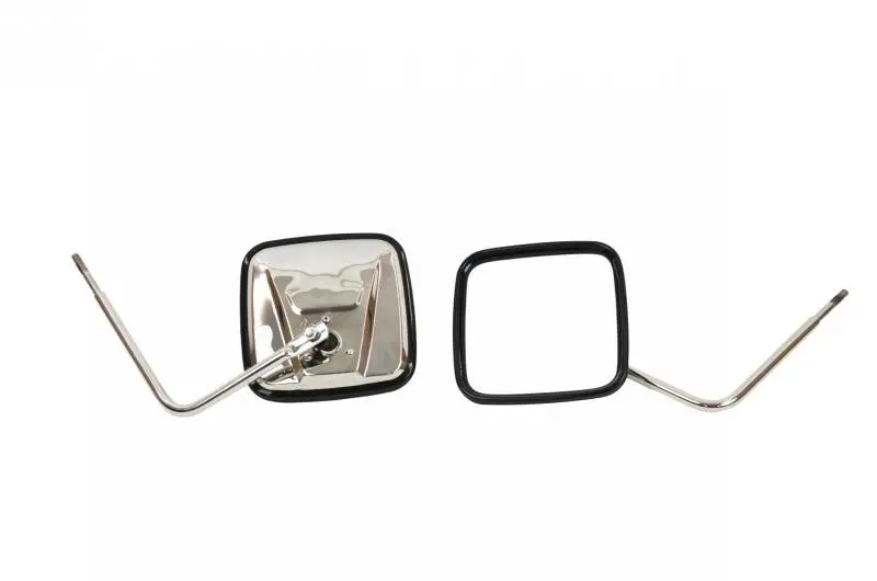 Kentrol 76-18 Jeep CJ Wrangler YJ TJ JK Outback Mirrors Pair Polished Silver