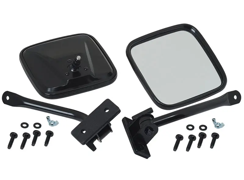 Kentrol 97-18 Jeep Wrangler TJ JK E-Z Detach Powdercoat Black Mirrors Pair