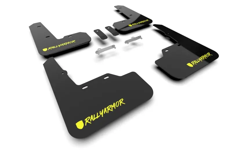 Rally Armor 2022+ Subaru WRX Black UR Mud Flaps Altered Font Light Green Logo