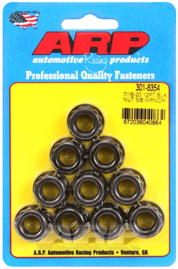 ARP 7/16-20 5/8 Socket 12 Point Nut Kit High Strength Fasteners