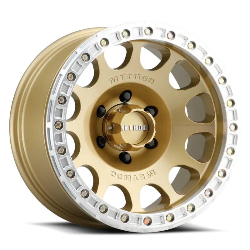 Method MR105 V3 Beadlock 17x9 -38mm Offset 5x5 71.5mm CB Gold Wheel Hardware Method Wheels