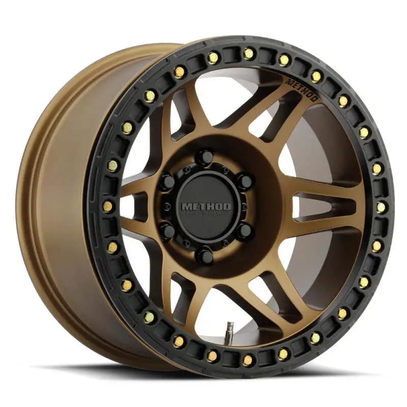 Method MR106 Beadlock 17x9 -44mm Offset 8x6.5 130.81mm CB Bronze Wheel Hardware Method Wheels