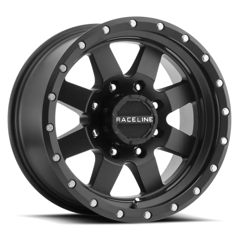 Raceline 935B Defender 18x9 Satin Black Wheel 6x139.7 Bolt Pattern -12mm Offset 107.95mm Bore